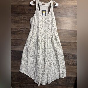 Universal Thread Floral Print Dress - Cream and Gray Linen Blend